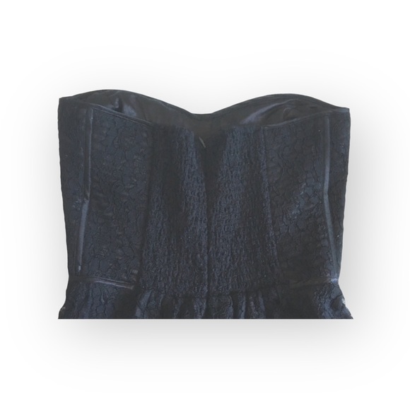 Devlin ᪥ Strapless Bustier Lace Cocktail Mini Dress ᪥ Little Black Dress ᪥ Large - Picture 10 of 16